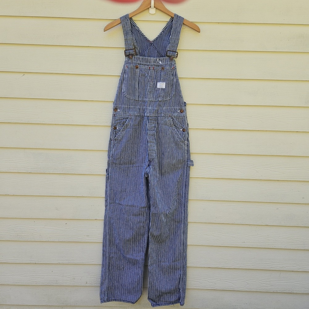 Vintage 60s BIG MAC Overalls Mens 30x29.5 Hickory Striped Railroad Carpenter USA